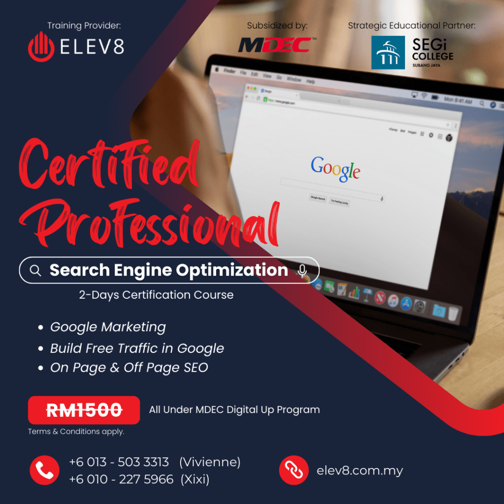 MDEC Digital Up Certified Professional in SEO