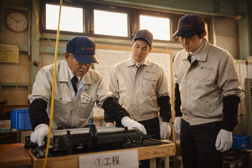 Lean leaders observing TPS training example